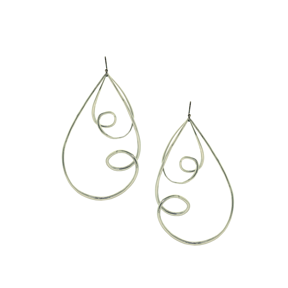 Unbranded Double Script Earrings - Silver