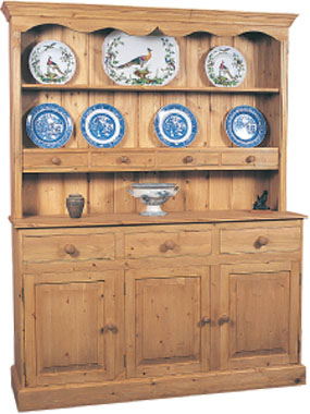Gorgeous country pine Sussex dresser with four charming spice drawers in its open top and three