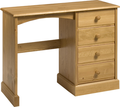 DRESSING TABLE / DESK 4 DRAWER SINGLE PEDESTAL