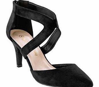 Smart high heel shoes with crossover front detail in soft faux suede. Zip back fastening. These will take you from day to evening. Shoes Features: All: Other materials Heel height approx. 8 cm (3 ins)