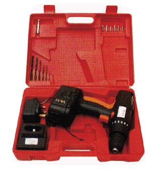 16.8 volt cordless drill set including screwdriver