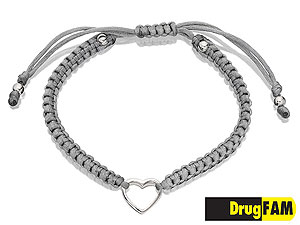 Unbranded DrugFAM Sterling Silver Heart And Cord