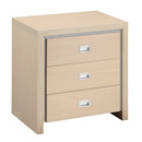 Duetti White Cherry 3 drawer bedside chest