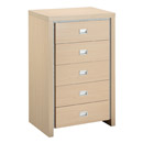 Duetti White Cherry 5 drawer chest of drawers