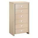 Duetti White Cherry 6 drawer chest of drawers