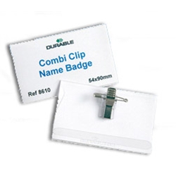 Durable Combi-Clip Name Badges for Pin or Clip