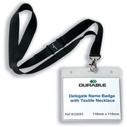 Durable Delegate Badge with Textile Necklace