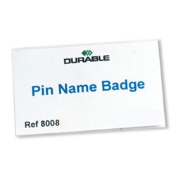 Durable Name Badges with Pin 40x75mm Ref 8008