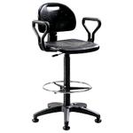 Durable Polyurethane Draughtsman Stool Black