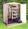 Vinyl shed complete with floor. Comes in two sizes: Little - 173cm x 97cm deep; and Large - 173cm x 