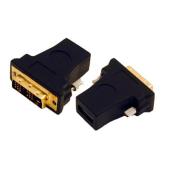 DVI Plug To HDMI Socket Adaptor (Gold Plated)