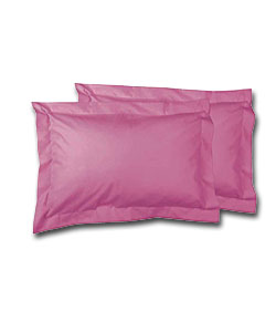 Dyed Oxford Pillowcase Raspberry