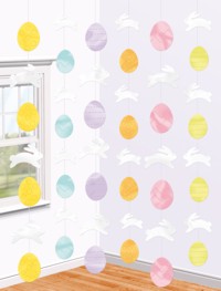 Unbranded Easter Egg Hanging String Dec PK6