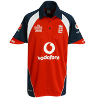 ECB Official England Cricket Training Shirt 2007 - Red/Blue/White - Kids.