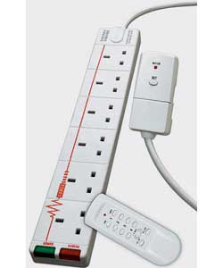 Energy saving extension lead.6 sockets, 4 permanent standby and 2 switchable between mains and stand
