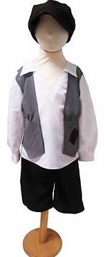 Go back in time with this boys urchin costume. Consisting of trousers. shirt. waistcoat. neckerchief and a cap to complete the look. your child can re-live the history of the Victorian era. Ideal for any occassion including costume parties or school 