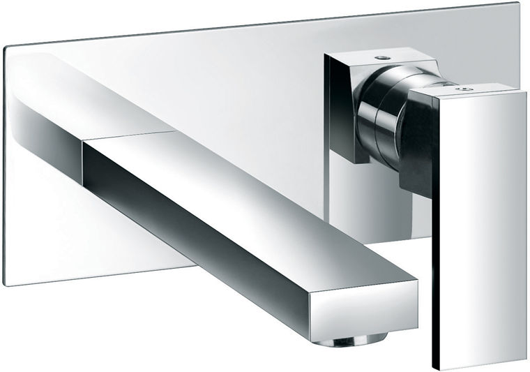 Unbranded Edge 2 Hole Wall Mounted Basin Mixer with Clicker Waste