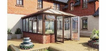 Unbranded Edwardian Dwarf Wall Small Conservatory-Rosewood