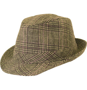 Checked trilby with contrasting satin lining. The Efancyh hat will add is perfect for those summer n