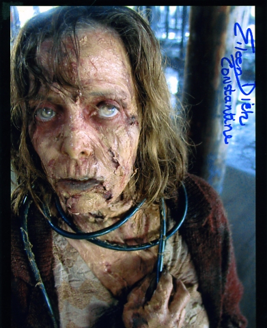 A colour photograph of Eileen Dietz as Constantine in the 2005 film of the same name - signed in