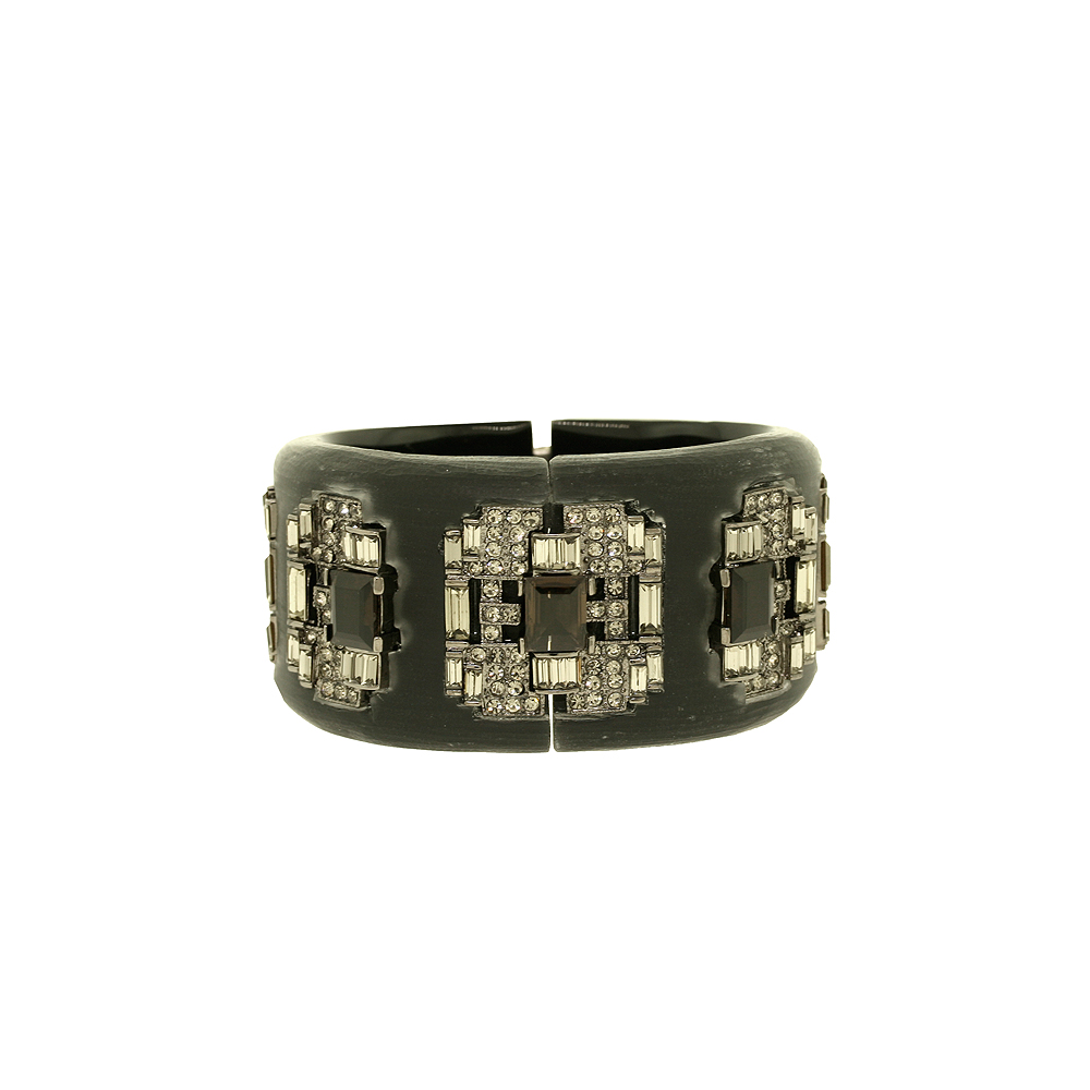 Unbranded Elaborate Deco Bangle - Dark Grey