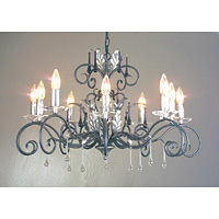 Unbranded ELAML10 B/S - 10 Light Black and Silver Hanging Light