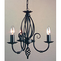 Unbranded ELART3/BLA - 3 Light Black Hanging Light