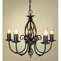 Unbranded ELART5/BLA - 5 Light Black Hanging Light