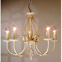 Unbranded ELART5/IVG - 5 Light Ivory and Gold Hanging Light