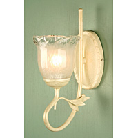 Unbranded ELBATH/OV1 - 1 Light Ivory/Gold Bathroom Wall Light