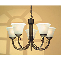 Unbranded ELCH5 - 5 Light Black/Gold Hanging Light