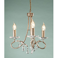 Unbranded ELCRT3 - 3 Light Silver/Gold Patina Hanging Light