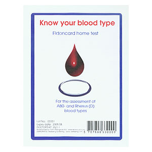 Eldoncard Blood Group Test ABO & Rhesus - size: Single Test