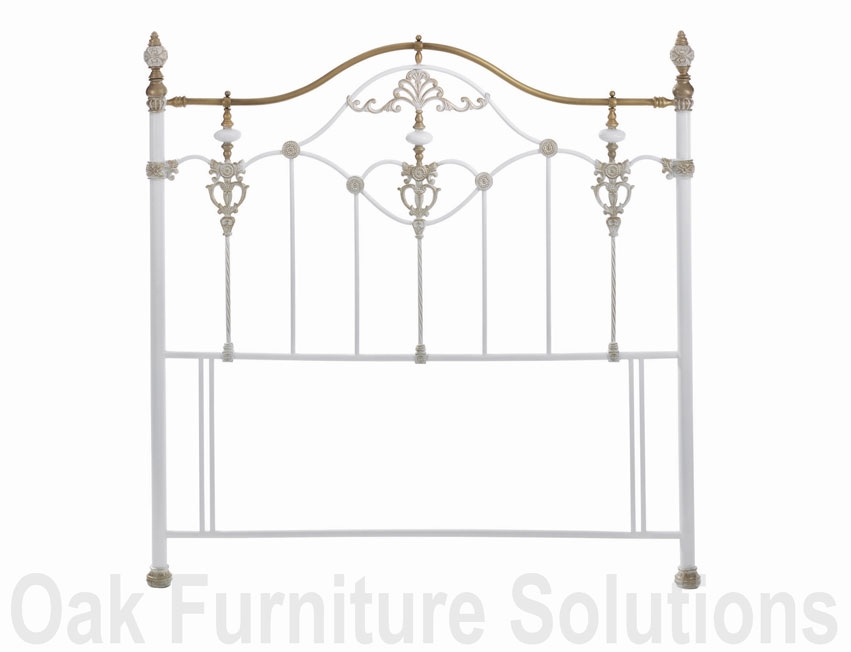 Unbranded Eleanor White/Antique Gold Headboard - 135cm -