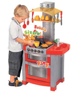 Multi functional kitchen unit with interactive sound effects. Kitchen cleverly recognises whats on