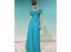 Unbranded Elegant Bateau Short Sleeve Stretch satin