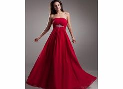 Unbranded Elegant Strapless Bridesmaids Wedding Party Red