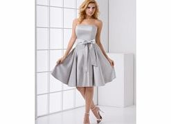 Unbranded Elegant Strapless Bridesmaids Wedding Party Silver