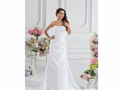 Unbranded Elegant Strapless Stretch satin Sweep Train