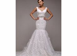 Unbranded Elegant Straps Sweetheart Satin Lace Chapel