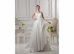 Unbranded Elegant Terse One Shoulder Taffeta Chapel Train