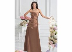 Unbranded Elegant Terse Strapless Satin Floor-length