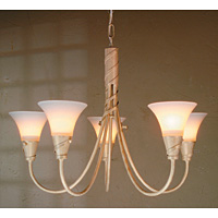 Unbranded ELEM5/IVG - 5 Light Ivory and Gold Hanging Light