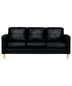 Elena Large Leather Sofa - Black