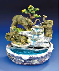 Hand painted elephant water fountain. Includes mai