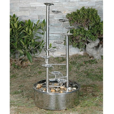 Unbranded Eleven Level Stainless Steel Columns Water Feature