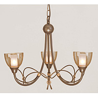 Unbranded ELHN3 - 3 Light Bronze/Gold Patina Hanging Light