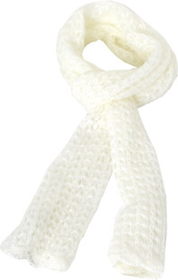 Elights, an acrylic, light weight scarf with loose weave.