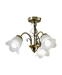 Unbranded Elise Antique Brass 3 Light Fitting