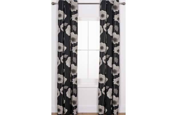 Unbranded Elissia Poppy Unlined Curtains - 117 x 137cm -